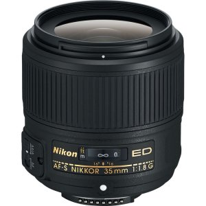 Nikon af-s nikkor camera with 35mm f/1.8g ed lens
