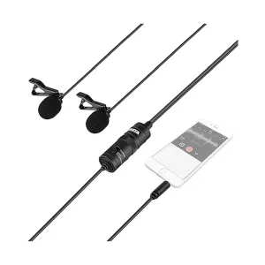 BOYA BY-M1DM Double Head Lavalier Lapel Clip-on Microphone