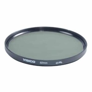 VISICO CPLS Filter 82mm with Thin Black Ring, Plastic Case and Color Box