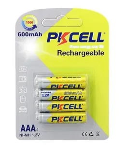 PKCELL AA Rechargeable Pack of 4 Batteries Only