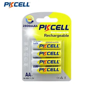 PKCELL AA Rechargeable Pack of 4 Batteries Only