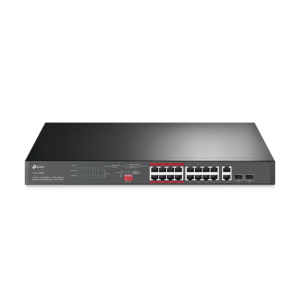 TP-Link 16-Port 10/100 Mbps + 2-Port Gigabit Rackmount Switch - TL-SL1218MP