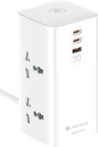 Light Wave LW-EXT-43U-3P 4-Way Socket Power Extension Tower