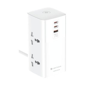 Light Wave LW-EXT-43U-3P 4-Way Socket Power Extension Tower