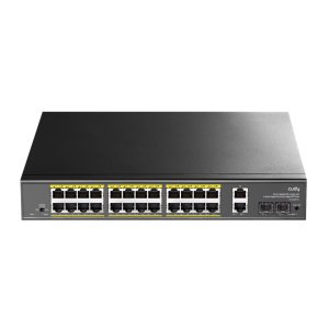 CUDY 24-PORT GIGABIT PoE + Switch 2 × Gigabit RJ45 Uplink Ports & 2 × Gigabit SFP Slots-GS1026PS2