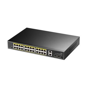 CUDY 24-PORT GIGABIT PoE + Switch 2 × Gigabit RJ45 Uplink Ports & 2 × Gigabit SFP Slots-GS1026PS2