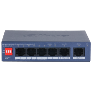 DAHU ACS4006-4ET2GT-36 6-Port Switch with 4-Port PoE 2 x 10/100/1000 Mbps