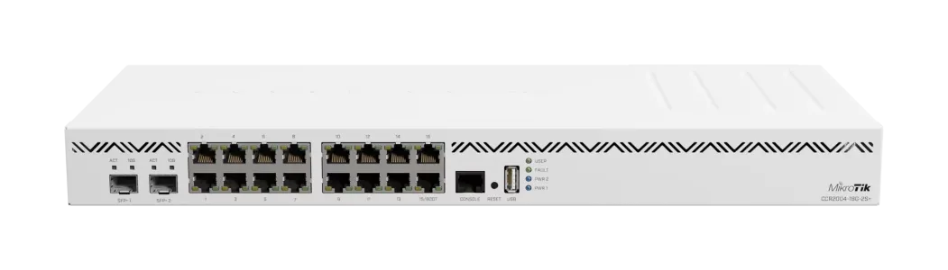 MikroTik CCR2004-16G-2S+PC Ethernet Router 16×Gigabit Ethernet Ports 2×10G SFP+