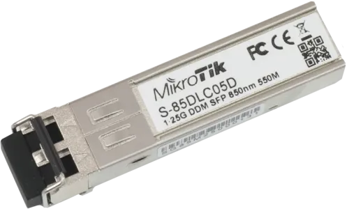 MikroTik S-85DLC05D 1.25G SFP Transceiver 850nm Dual LC Connector