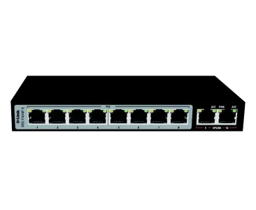 Dlink DGS-F1010P-E 250M 10-Port 1000Mbps Switch-8 PoE Ports,2 Uplink Ports