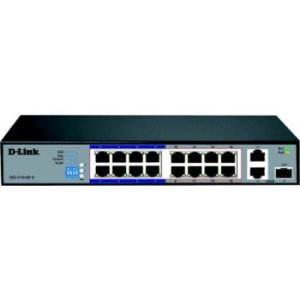 D-Link DES-F1016P-E 16-Port Fast Ethernet Unmanaged Long Range 250m PoE Switch