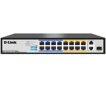 D-Link DES-F1016P-E 16-Port Fast Ethernet Unmanaged Long Range 250m PoE Switch