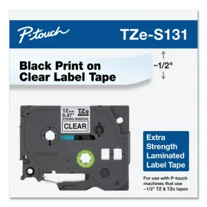 Brother Laminated 12mm TZe-S131 Black on Clear Label Cartridge