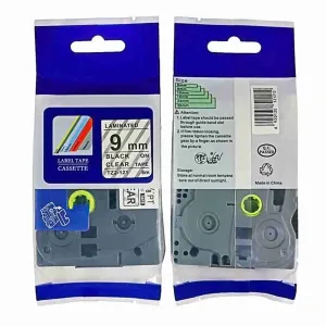 Brother TZe-121 9mm x 8m Black on Clear Label Tape