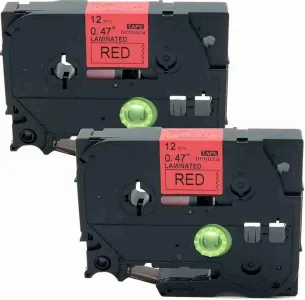 Brother TZ2-431 12mm x 8m black on red label tape