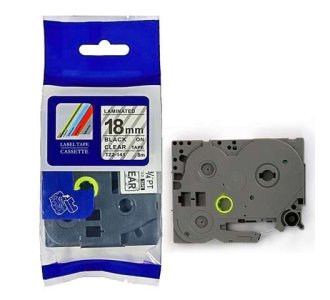 Brother TZe-141 18mm x 8m Black on Clear Label Tape
