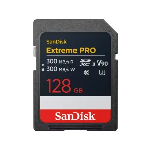 SanDisk Extreme PRO 128GB SDXC Memory Card, 300MB/s, 8K, V90, UHS-II-SDSDXDM-128G-GN4IN