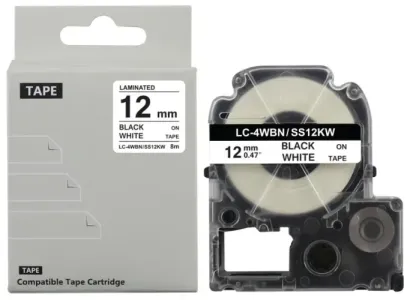 Epson SS12KW 12mm x 8m Black on White Tape