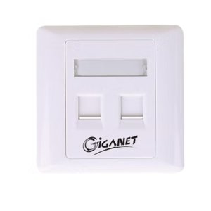 Giganet GN-FP-02 2-Port Single-Gang Shuttered Keystone Faceplate