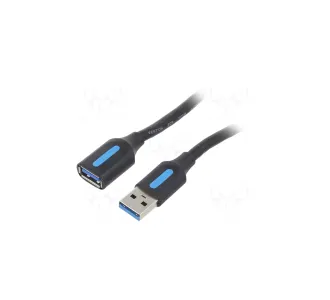 Vention USB 3.0 A Male to A Female Extension Cable 1M Black PVC Type-CBHBF