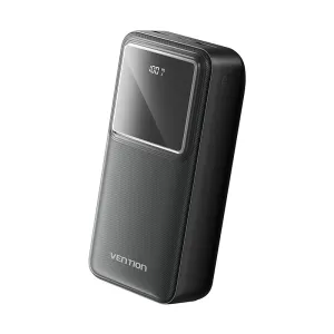 Vention 30000mAh Power Bank Micro-USB USB-C USB-A 22.5W Black LED Display FHMB0