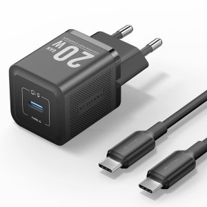 Vention 1-Port USB-C GaN Charger (20W) UK-Plug Black-FEPB0-UK