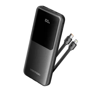 Vention 10000mAh Power Bank 22.5W Black LED Display FHOB0
