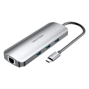 Vention USB C Multi-function 7 in 1 Docking Station-TOJHB