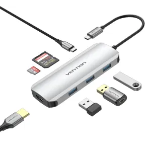 Vention USB C Multi-function 7 in 1 Docking Station-TOJHB