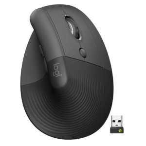 Logitech Lift Vertical Ergonomic Wireless and Bluetooth Mouse – Graphite – 910-006473