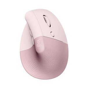 Logitech Lift Vertical Ergonomic Wireless and Bluetooth Mouse – Rose – 910-006478