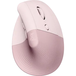 Logitech Lift Vertical Ergonomic Wireless and Bluetooth Mouse – Rose – 910-006478