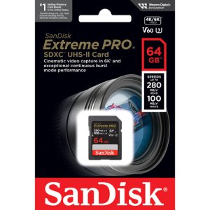 SanDisk Extreme PRO 64GB UHS-II SDXC/SDHC Memory Card
